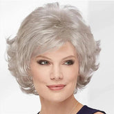 Short gray wavy wig - Heat resistant synthetic fiber, modern style, and lasting comfort. Ideal for all occasions - Anellace